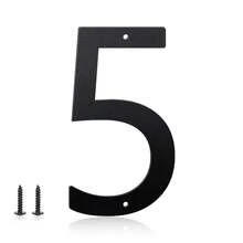 5 Incn Metal Aluminium House Numbers Letters, Black House Address Letters, Outdoor Mailbox Numbers, Modern Metal Address Number Letter For Homes, Apartments, Farms