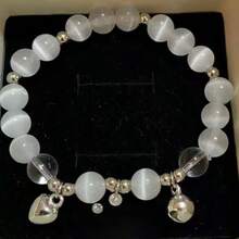 Gifts For Women-1 Piece Minimalist Good Luck Bracelet - Dainty Beaded Jewelry For Women, Ideal For Daily Wear/Work, Elastic String & One Size Fits All - 白色 - 查看 5