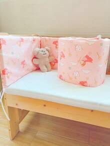 1pc Baby & Toddler All-Season Bed Guardrail, Anti-Fall & Anti-Collision Bed Bumper, Bed Safety Railing - Pink Little Girl - View 7