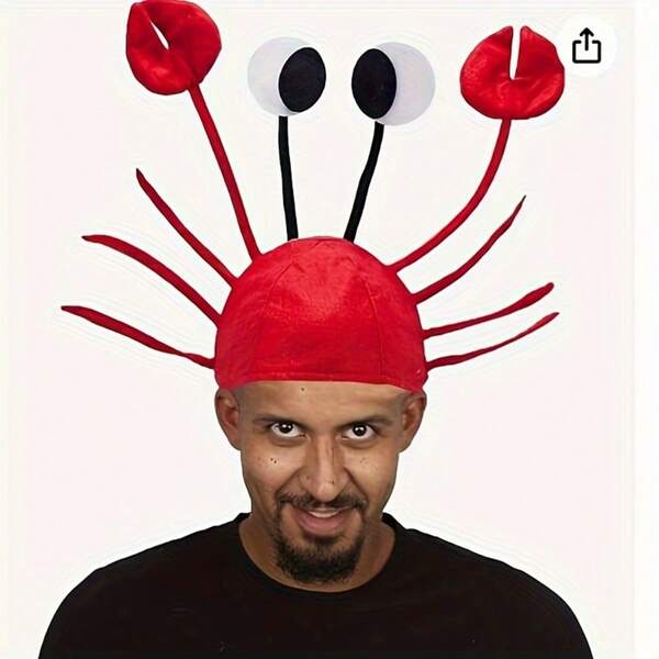 1pc Cute & Funny Crab Hat, Halloween Costume Prop, Unisex, Great Gift