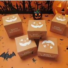 24pcs Halloween Paper Boxes, 4"X4"X2.5" Pumpkin Cookie Boxes, Bat Shaped With Transparent Window, Colorful Open Window Cake Boxes For Wedding, Graduation Party, Gifts - Suitable For Donuts, Mini Cakes, Pastries, Sweets And Cakes, 10cm X 10cm X 6.2cm