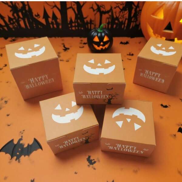 24pcs Halloween Paper Boxes, 4"X4"X2.5" Pumpkin Cookie Boxes, Bat Shaped With Transparent Window, Colorful Open Window Cake Boxes For Wedding, Graduation Party, Gifts - Suitable For Donuts, Mini Cakes, Pastries, Sweets And Cakes, 10cm X 10cm X 6.2cm
