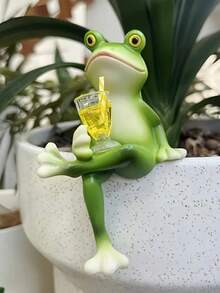 1个青蛙树脂摆件，户外花园草坪装饰，家居装饰，动物工艺摆件 - 彩色 - 查看 8