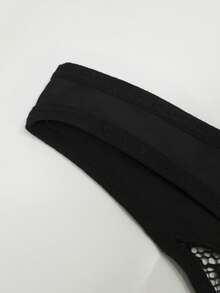 Custom Women Sexy Underwear, Rhinestone Letter Decor New Sexy Ladies Lingerie, Open Crotch Lace Sheer See-Through G-String Panties