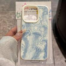 1pc TPU Material Blue Ocean Jellyfish Pattern Phone Case Compatible With Iphone// Phones