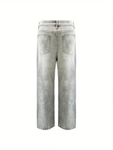 Jeans azul champán de corte holgado y estilo retro para hombre - Champán - Ver 4