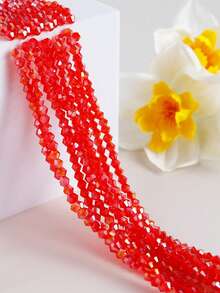 10 Strands (Approx. 1200+ Pcs) 4mm Shiny Glass Beads, Austrian Crystal Glass Rondelle Beads, Spacer Beads For Bracelets, Necklaces, Anklets, Earrings, Jewelry DIY Loose Beads - Multicolor - View 13