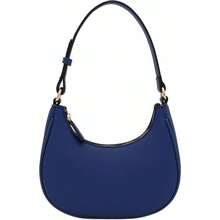 FashionPuzzle Small Crescent Shoulder Bag Underarm Purse - 海軍藍/海軍藍 - 查看 1