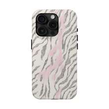 ELIXRE Chic Zebra Print Tough Phone Cases,  Tech Accessories, Stylish Phone Protection, Unique Gift For Her, Birthday Present Protector Shockproof - trắng - Xem 3