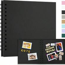 1 pieza Álbum de fotos de scrapbook DIY de 7x7 pulgadas, scrapbook de papel kraft en blanco con 20 páginas, libro de recuerdos de boda y familia (fotos no incluidas)