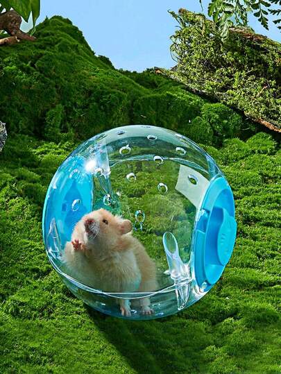 1pc 4.7/6.3 Inch Hamster Ball, Running Ball Toy, Transparent & Breathable, Promotes Exercise & Health, Relieves Stress, Easy To Clean, Suitable For Small Pets Outdoor Running, Interactive Rodent Toy, Relieves Boredom, Transparent Hamster Ball, Breathable Design, Portable, Blue Hamster Accessory