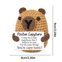 1 Hand-Crocheted Positive Capybara - Made Of High-Quality Thread, This Hand-Crocheted Capybara Is Soft To The Touch And Compact, Making It Perfect For Carrying Around. The Meticulous Design Not Only Gives It A Cute Appearance, But Also A Symbol Of Encouragement. - Multicolor - View 9