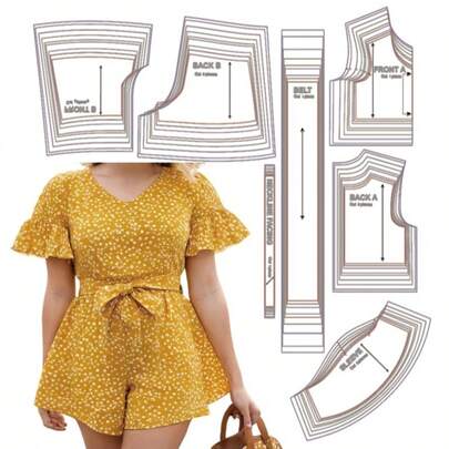 Amanda Romper 9 Size(6M - 10Y)Sewing Patterns For Children, 1:1 Scale Children Garment Sewing Patterns,Sewing Beginner's Set,Clothing Prototype Sewing Patterns, Perfect Sewing Templates For Tailoring And Fashion Design – The Gift For Sewing Enthusiasts