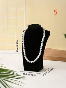 1pc Black Velvet Mannequin Bust Jewelry Display Stand, High-Quality Velvet Necklace Pendant Jewelry Photography Prop - Multicolor - View 3