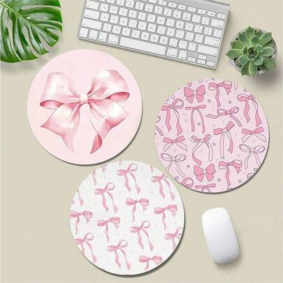 1 pieza Alfombrilla de ratón linda, Alfombrilla de ratón redonda para escritorio de oficina con base de goma antideslizante, Alfombrilla de ratón portátil mini para laptop, Adecuada para niñas y niños, oficina, hogar, estudio y juegos, 20*20*0.2cm