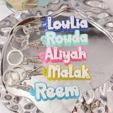 1 Pc Backpack Name Tag, Acrylic Keychain, Personalized Acrylic Name Tag, Name Keychain, Personalized Acrylic Keychain, Custom Name Keychain, Acrylic Keychain, Diaper Bag Tag, Lunch Box Tag, Kids Tag,Durable,Engraved,Stainless,Colorful,Cute,Adorable,Funny,Kawaii,Y2K,Stylish,Unisex,Casual,Custom,Personalized,Unique,Customized,Ideal Gifts For Him,Ideal Gifts For Her,Her,Boyfriend,Girlfriend,Family,Friends - Steel Keychain - View 5