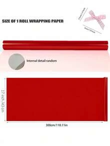 1卷哑光金属质感包装纸,纯圣诞红色,礼品包装纸,适用于婚礼、情人节、生日、圣诞节、DIY花束、金属质感圣诞礼品包装纸、DIY圣诞装饰纸(用于配件)、纯色图案、哑光包装纸、万圣节、感恩节装饰、秋季、冬季 - 彩色 - 查看 11