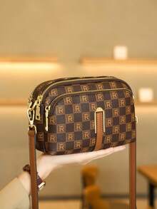 Große Kapazität Mehrkammer-Damen-Umhängetasche, vielseitiger Shopper mit bedrucktem Design, modische vintage Lässig Handtasche, Neuankunft 2025