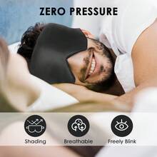 FRESHME Silk Sleep Mask Dark Eye Mask, Zero Eye Pressure Face Mask, Suitable For Women And Men, Comfortable Ultra Soft Eye Mask With Adjustable Elastic Strap, For Travel Sleep Yoga - Gray - View 9