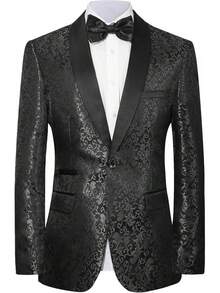 Men's Floral Dinner Party Prom Wedding Stylish Suits For Men One Button Dinner Jacket Pants Sethalloween - 紅色 - 查看 9