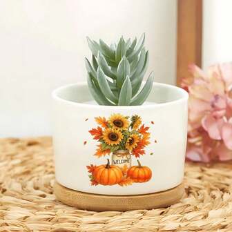Outdoor Vase Thanksgiving Pumpkin - Themed Ceramic Planters, Decorative Outdoor Planters And Indoor Plant Pots, Suitable For Halloween, Christmas, And Ideal As Birthday Gifts For Women And Mother's Day Gifts