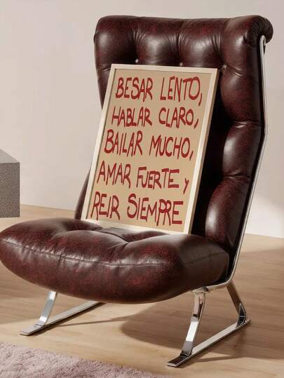 1 Peça Pôster Vintage Vermelho com Citação Inspiradora, Arte de Parede em Tela sem Moldura, Adequado para Decoração de Casa, Escritório, Sala de Estar, Quarto, Estilo Minimalista Moderno, Arte de Parede de Galeria, Decoração Doméstica Espanhola