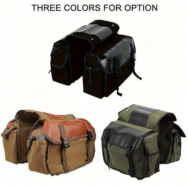 Universal Motorcycle Saddle Bag, Large Capacity Canvas Bag, Bicycle Motorcycle Saddle Bag, Harley Side Tool Bag