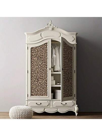 Roll Leopard Print Peel Stick Wallpaper, Waterproof Removable Self Adhesive Textured PVC Contact Paper, Bedroom Kitchen, Bathroom, Cabinets, Vanity, Easy To Apply Remove, Bruin Geel Home Sticker view 7