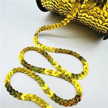 5yards 6mm Sequins Ribbon Round Flat Sequins Laser Giltter Paillettes Sequins For Crafts Sewing Cloth Accessory Sequin Trim