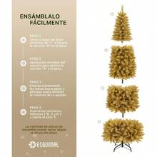 ESQUIMAL Pino Canadiense Tipo Lapiz Árbol de Navidad Delgado Facil de Armar Dorado Mate 180 cm - Doradomate - Ver 5