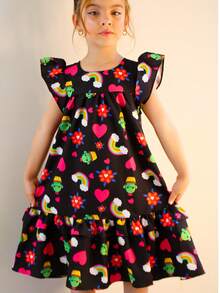 Black Lara Dress With Kacto Children's Youth Mini Diva Fashion Blogger Summer 01 To 14 Years - Black - View 4