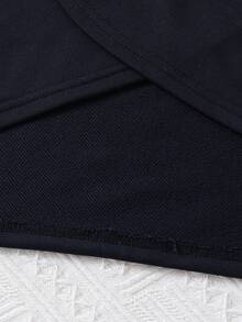 3pcs/Set Girls Cropped Knit Long Sleeve Top, Striped Camisole, And Casual Sweatpants Set, Autumn