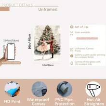 1pc Traditional-Style Unframed Christmas Canvas Wall Art Poster, Nutcracker Ballet Ballerina, Decor, Popularity, For Bedroom, Bathroom, Living Room, Indoor Wall Decor, Home And Dormitory Decoration, 2D Home Decor Christmas Decorations Room Decor