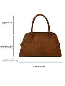 Fashionable New Women's Handbag Tote Bag, Large Capacity, Simple Vintage Solid Color Suede Strap Decoration, Simple Elegant Popular Mature High-Quality Suitable For Travel, Shopping, Commuting, Versatile