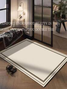 1pc Modern Minimalist Solid Color Diatomite Decorative Carpet, Suitable For Kitchen, Living Room, Bathroom, Easy To Clean, Durable, New Arrival, Hot Selling, Machine Washable, Versatile, Minimalist, Doormat, Hallway Carpet, Kitchen Carpet, Bathroom Carpet - 米色 - 查看 5