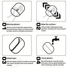 مجموعة مكونة من قطعتين: 1 قفاز إزالة الشعر المضاد للكهرباء الساكنة، 1 مشط إزالة الشعر، فرشاة للحيوانات الأليفة ذات وجهين ومشط إزالة البراغيث، إزالة الشعر