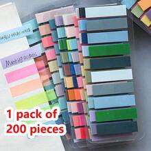 200/600/1000pcs Transparent PET Sticky Notes, Vintage & Neon Clear Memo Pad, 28 Colors, Writable & Reusable Flags, Patterned Edge - Rectangle & Various Shapes, Suitable For Books, Binders & Office Organization, Ideal For Home & School Use, Organizer Tool | Clear Flags | Pastel Memos | Transparent Annotation Labels, Acid-Free School Supplies,School Supplies,Back To School - Multicolor - View 4