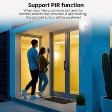 1 طقم جرس باب ذكي لاسلكي للتحدث المزدوج، مراقبة عن بعد عبر الواي فاي، رؤية ليلية بدقة عالية باللون الكامل. مناسب للمنزل والمكتب والسكن الجامعي والمدرسة.