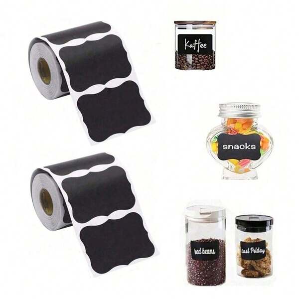 1pc 120pcs/Roll Waterproof PVC Reusable Chalkboard Stickers, Kitchen Organization Labels, Blackboard Chalk Board Stickers