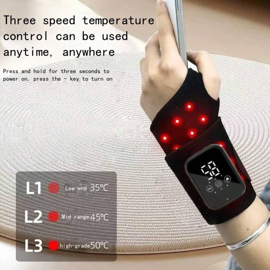 New Hand Massager, Wrist Massage With Hot Compress, Automatic Kneading, 3 Temperature And Massage Modes, A Gift For Family Members