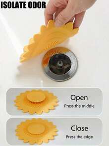 1 件花朵按压式水槽排水过滤器，花朵设计水槽排水盖，毛发过滤器和排水塞，除臭排水塞，具有除臭功能的向日葵排水管，适用于浴缸、水槽、厨房、浴室配件 - 彩色 - 查看 5