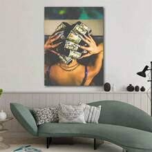 1件黑色艺术品，时尚女性艺术，墙面装饰画，镀金帆布印刷艺术海报，适合作为家居礼物，适用于客厅、浴室、卧室、厨房，带框家居装饰，房间装饰 - 彩色 - 查看 9