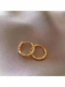 M ö Bius Circle Earrings, New Simple And Fashionable Earrings, Gold And Silver High Grade Ear Buckles, Women's Gifts - Vàng - Xem 5