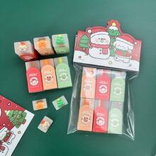 6 Peças de Borrachas Miniatura de Natal, com Desenhos de Boneco de Neve, Rena e Árvore de Natal, Perfeitas para Lápis de Estudante, Lembrancinhas de Festa e Recompensas em Casa ou na Escola