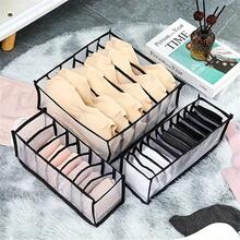 5pcs Mesh Lingerie Organizer Set, Foldable Wardrobe Storage Boxes, Multi-Size Nylon Drawer Dividers For Bras, Socks, And Ties, Hand Washable, With Bra Accessories