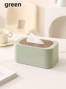 1pc Nordic Minimalist Style Large Capacity Tissue Box With Spring And Wooden Lid. Can Accommodate 99% Of Tissue Sizes, Suitable For Storing Facial Tissues, Wet Wipes And Daily Tissues. Also An Ideal Home Decor Choice For Bathroom, Bedroom, Living Room, Office, And As A Gift For Halloween, Thanksgiving, Christmas, National Day And Other Holidays. - Multicolor - View 12