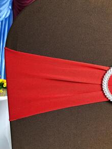 50PCS Lycra/Spandex/Stretch/Elastic Chair Cover Sashes/Bands/Bows/Ties For Decorating Graduation, Birthday, Wedding, Bridal Shower, Baby Shower, Barbecue, Buffet, Christmas, Decorative Birthday Parties Ceremony Folding Chairs Tablecloth Table Cover Linen Backdrop Carpet Flower Decoration - 紅色 - 查看 8