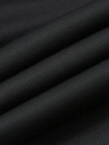 Plus Size Men's Solid Color Printed Knit Jogger Pants, Lightweight Drawstring Casual Outdoor Hiking Travel Running Workout Trousers Sports - Black - View 9