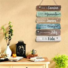 1 pieza Placa de pared de madera vintage con cita inspiradora en español - Letrero motivacional de madera, adecuado para la decoración del cuarto de adolescentes, aniversario, escuela y decoración del hogar, diseño clásico de pared colgante, decoración de pared montada, decoración del hogar inspiradora, decoración con encanto retro, hecho a mano, regalo para el hogar | Decoración motivacional | Superficie de madera natural, decoración de pared, aplicable para 11 fiestas diferentes, regalo de Navidad, regalo de Acción de Gracias - Multicolor - Ver 3