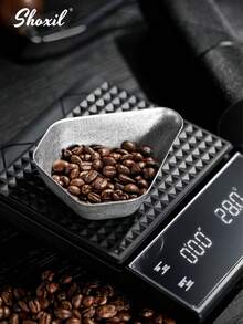 shoxil 1pc Coffee Bean Dosing Cup, Weighing Coffee Bean Container, Stainless Steel Coffee Bean Serving Tray Serving Plate, Tea & Coffee Beans Vessel, Scoop For Coffee Beans, Tea, Bath Salts, Flour, Nut - Coffee Bean Plate - View 3